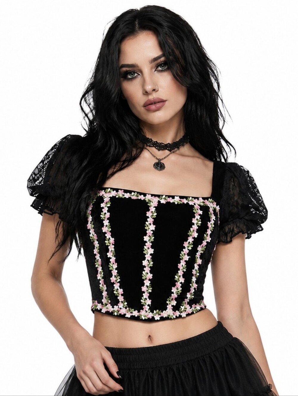 Sugar Thrills Puff Sleeve Corset Top